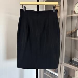 Gianni Versace Couture Black Wool Straight Pencil Mini Skirt 42 Vintage